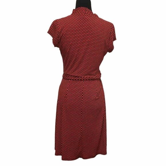 Liz Claiborne Faux Wrap Polka Dot Dress Size Small - Picture 4 of 11